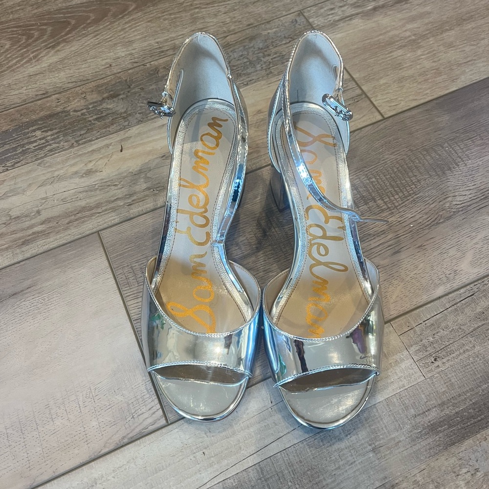 Sam Edelman Metallic Silver Heels